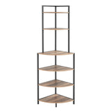 ZUN 6-Tier Corner Open Shelf Modern Bookcase Wood Rack Shelving Unit,Plant Album Trinket Sturdy Stand 80589670