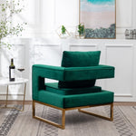 ZUN Lenola Contemporary Upholstered Accent Arm Chair, Green T2574P164510