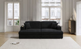 86.5" Oversized Loveseat Chaise Lounge Sectional Sofa Bed Corduroy Sleeper Sofa with USB Ports , N719P232602B