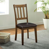 Cozy 3pc Set Round Table And 2x Side Chairs Walnut, Dark Brown Transitional Solid wood B011P162633