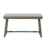 ZUN Light Gray Finish Counter Height Bench Foam Cushioned Seat Industrial Design Kitchen Dining B011P238920