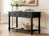 Console Table Traditional Design with Two Drawers and Bottom Shelf --Self-pick up is not 41186095