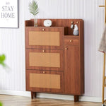 ZUN Modern minimalist storage cabinet, Japanese rattan shoe cabinet, bed top cabinet, small home W1151P147200