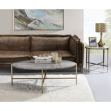 Grey and Champagne Round End Table B062P181390