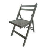 Furniture Slatted Wood Folding Special Event Chair - Gray, Set of 4, FOLDING CHAIR, FOLDABLE STYLE W49539765