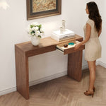 ZUN Elegant Dark Wood Bar Table-50 Inches Long, a Practical Choice for Modern Homes.Dark Wood W2920P225014