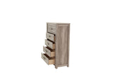 Bedroom Furniture Rustic Light Grey Simple 1pc Chest Of Drawers 5-Drawers Storage Cabinet Solidwood B011P236771