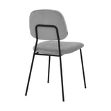 ZUN Metal Dining Chair with Velvet Upholstery, Set of 2, Black and Gray B056P161728