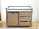 Gray painted pine wood frame children's bed with removable top, 87*53*87.5cm, includes 3 fabric 29031768