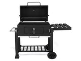 Charcoal Grill with Foldable Side Table and Wheels, Heavy-duty BBQ Grill for Outdoor Picnics Patio 52462179