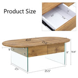 Coffee table with double drawers. The board surface is MDF sticker, and both sides are transparent W1151P191785