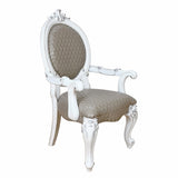 Taupe and Bone White Arm Chair with Nailhead Trim B062P209289