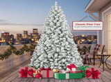 4FT Flocked Christmas Tree with 233 Tips Snowy PVC Artificial Plant Sturdy Metal Stand 32260824