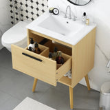 24" Bathroom Vanity with Sink Combo, Multi-functional Bathroom Cabinet with Drawer, MDF Board, N725P176330N