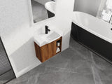 24'' Wall-Mounted Bathroom Vanity with White Ceramic Sink & Soft-Close Door, KD-Packing W999P263406