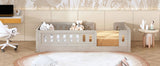 Wood Twin Size Platform Bed with Guardrail, Natural N709P180836N