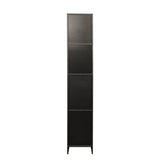 ZUN Freestanding Cabinet with Inadjustable Shelves and two Doors for Kitchen, Dining Room,black W33165048