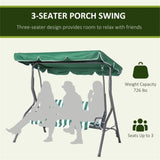 3-Seat Outdoor Porch Swing-Green 10668071