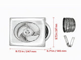 6 Inch Through-Wall Exhaust Fan, 110 CFM AC Motor, Quiet Ventilation with Easy Installation, for 11163797
