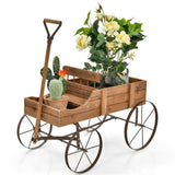 Wooden plant frame with wheels, Brown planting pot 65077135