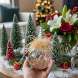 4PCS Set 4.7" Christmas Glass Ball Ornaments Wall Hanging Decorations for Holiday Tree Party FBA 09891991