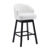 33.25" Swivel Counter Stools Set of 2, Upholstered Counter Height Bar Stools with Solid Rubber Wood N780P185530B
