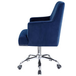 ZUN Blue and Chrome Swivel Office Chair with Adjustable Lift B062P189066