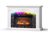 White Paint, 110*34.5*93cm, MDF with carved middle section & LED light strip, for 18in fireplace 29535199