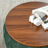 Round Storage Ottoman, 2 in 1 Function, Work as End table and Ottoman,with small W487P165701