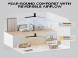 52 inch Modern Ceiling Fan with Lights,Remote Control, 3 Plywood Blades,6-Speed,Dimmable, Noiseless 85199647