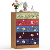 5 Layer 6-Drawer Printed Pattern Dresser Brown 37145381