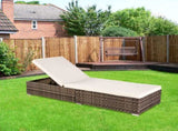 Outdoor Leisure Rattan Furniture Pool Bed / Chaise -Grey 69458607