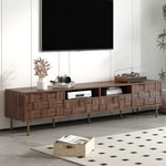 ZUN Mid Century TV Stand 2 Drawers, Media Console Table for TVs up to 85'', Entertainment Center N710P193724Q