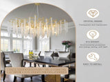 Golden Crystal Branch Chandelier Luxury Adjustable Lighting for Grand Entryways 42545681