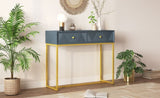 ZUN TREXM Modern Sleek Console Table Two Drawers with Stripe Design for Living Room and Entryway N715P201976E