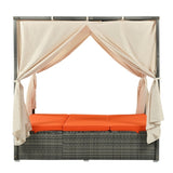 ZUN Adjustable Sun Bed With Curtain,High Comfort,With 3 Colors 66140046