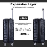 Luggage set of 5 pieces, expandable hard PC luggage set with TSA lock for rotating wheels, W284P202777