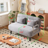 39 Convertible Chair Bed, Tri-Fold Sofa Bed with Adjustable Backrest & Pillow, Leisure Chaise W1767P192812