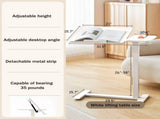 (UPGRADED) Overbed Bedside Desk, Mobile Rolling Laptop Stand Tilting Overbed Table with Wheels, W2641P368240