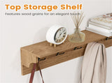 Wall Mount Coat Rack with Shelf - 31.5"x5.5"x8", 6 Hooks & 110LBS Capacity 23101539