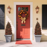 90cm Artificial Boxwood Topiary Tree for Outdoor Porch and Patio Decoration, Red , 2pcs/set W2945P323201