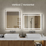 28"*36"LED Bathroom Mirror,Front-Lit and Back-Lit, Stepless Dimmable, 3 Colors CRI90, Brightness T3177P320624
