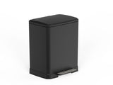 Black 14 Gallons Pedal Trash Can with Soft Close Lid, Removable Inner Bucket & Detachable Wheels, 12811413