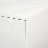 TREXM Modern sideboard with Four Doors, Metal handles & Legs and Adjustable Shelves Kitchen Cabinet WF295368AAK