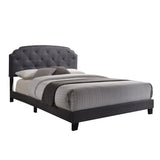 Grey Upholstered Queen Bed B062P181281