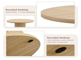 47.2-inch round wooden-style dining table with double-layer storage design and Roman column shape 48313639