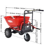 ZUN RedRock Wheelbarrow Utility Cart Electric Powered Cart 48V28Ah 500W Capacity 500lbs Material ET295651RED