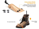 Adjustable Stretcher, Solid Pine Wood Shoe Shaper with Metal Crank & 8 Pressure Relief Plugs, 23861050