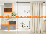 Room Divider Curtain Rod, Adjustable 28"-72"W x 4-10 ft H Heavy-Duty Partition Rod 92523090