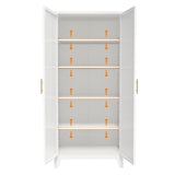 71'' 2 Shapely Doors Cabinet, Metal Storage Cabinet with Doors and Adjustable Shelves, for Bedroom, 57744316
